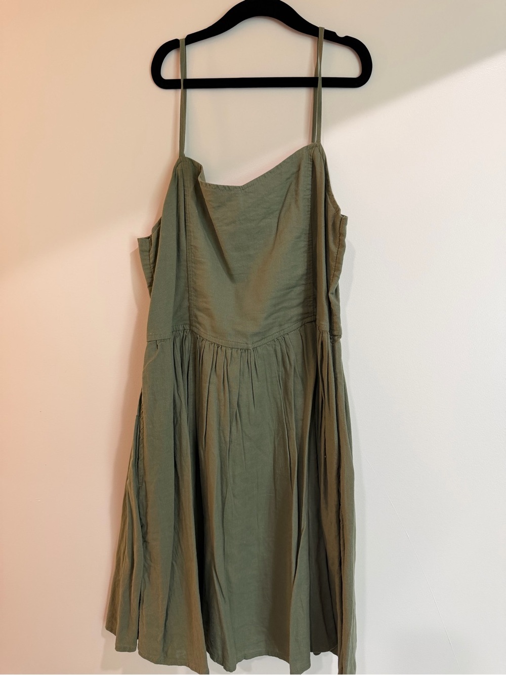 aerie Olive Green Spaghetti Strap Dress